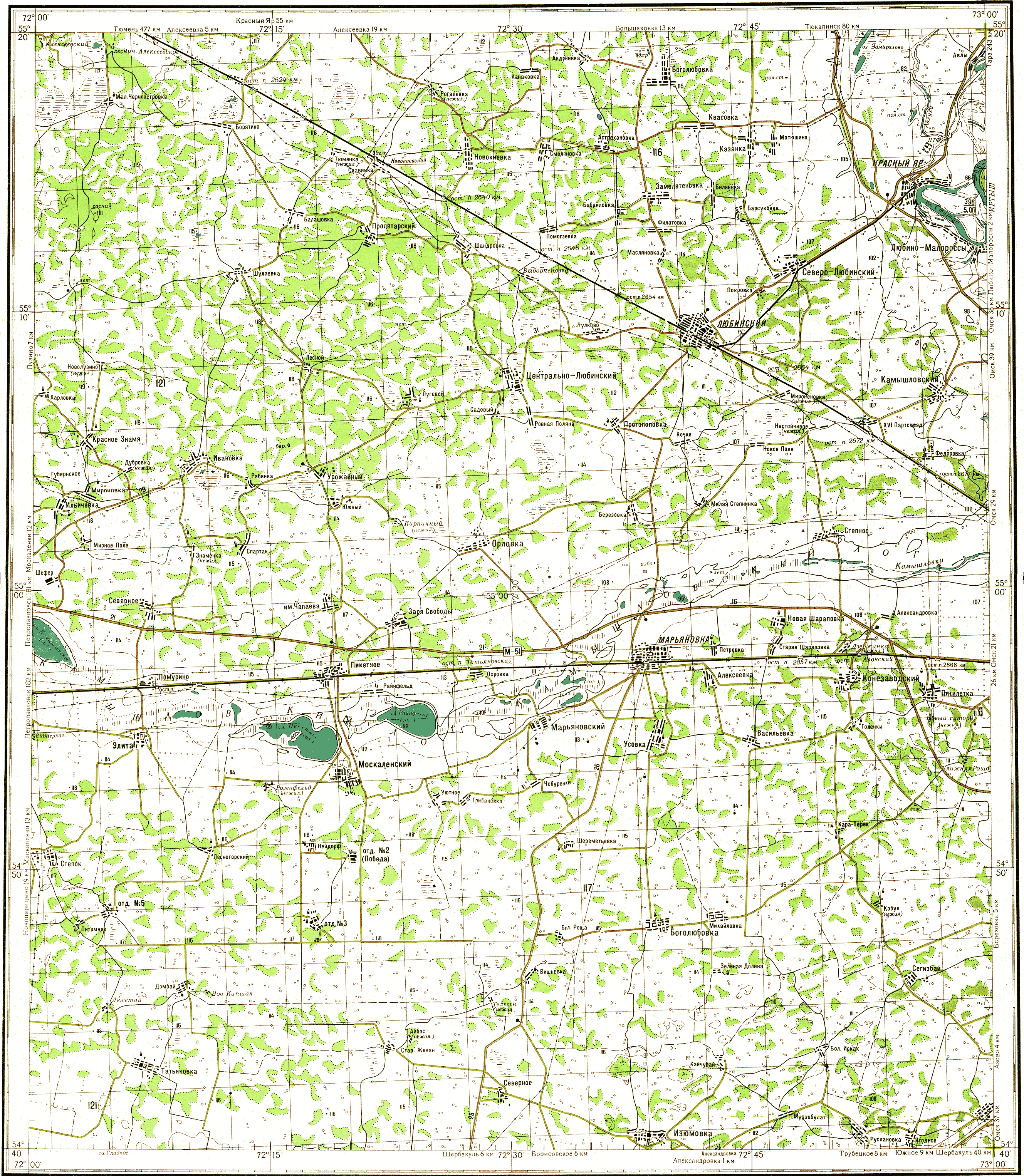 Карта тевризского района 1940 года