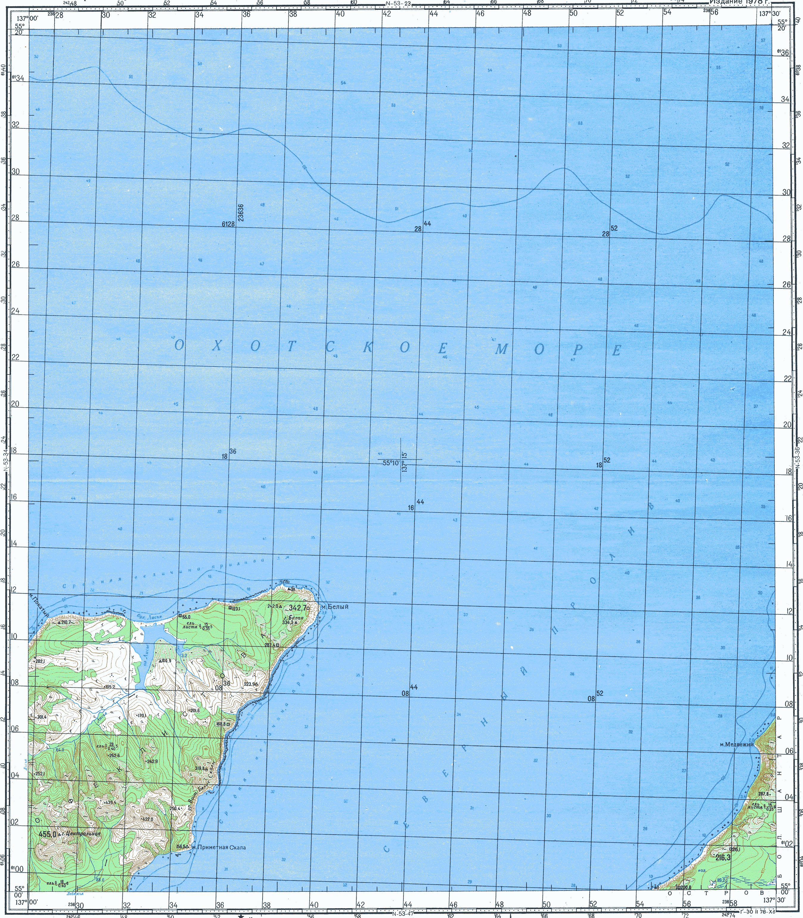 Карта n 35. Карта с координатной сеткой. Координатная сетка топографических карт. Координатная сетка на топографических картах. Топографическая карта Шантарских островов.