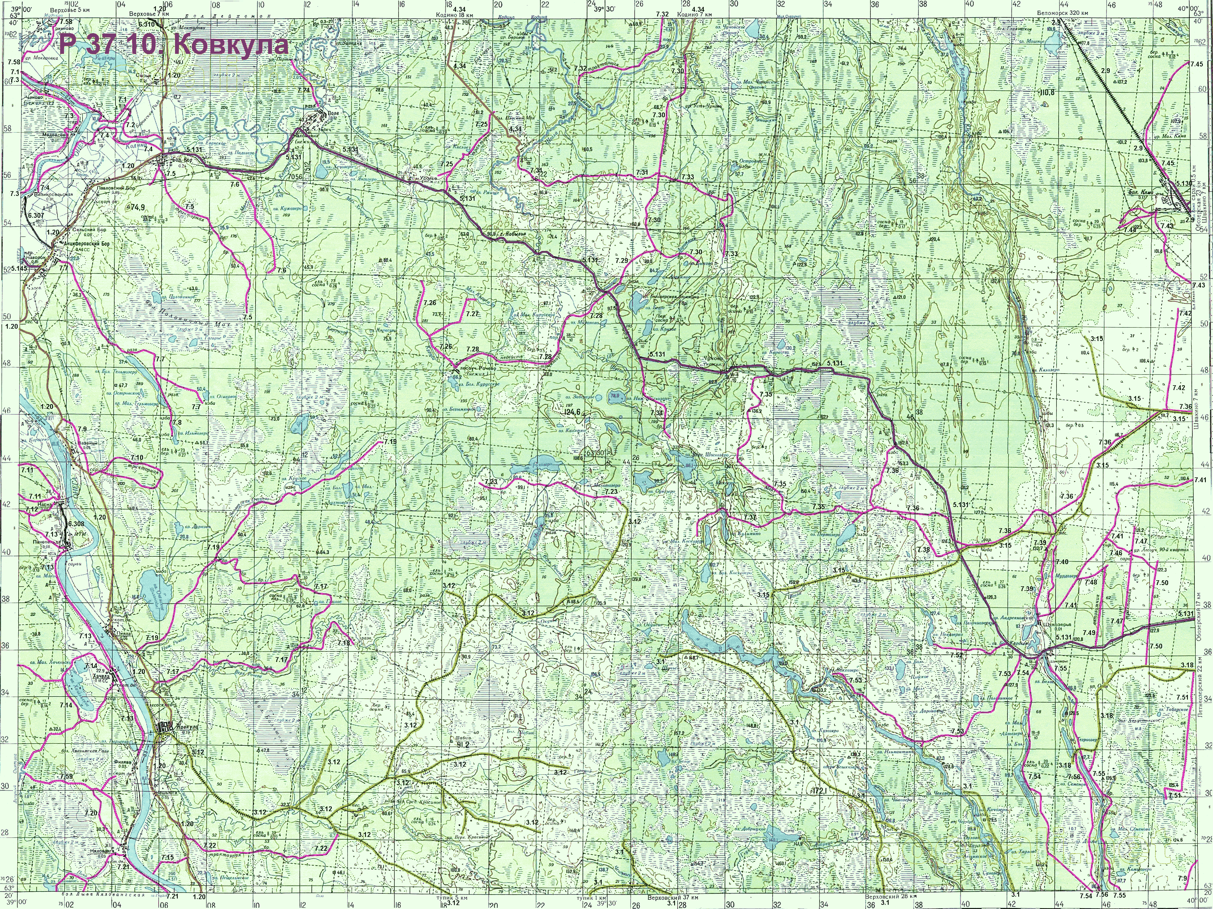 Карта п российский. Топографическая карта p 37. Кодино Архангельская область на карте. Ковкула на карте. Карта Анциферовском Бора.